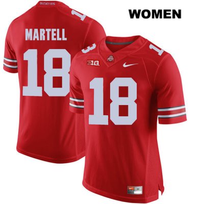 Women's NCAA Ohio State Buckeyes Tate Martell #18 College Stitched Authentic Nike Red Football Jersey WI20C52YZ